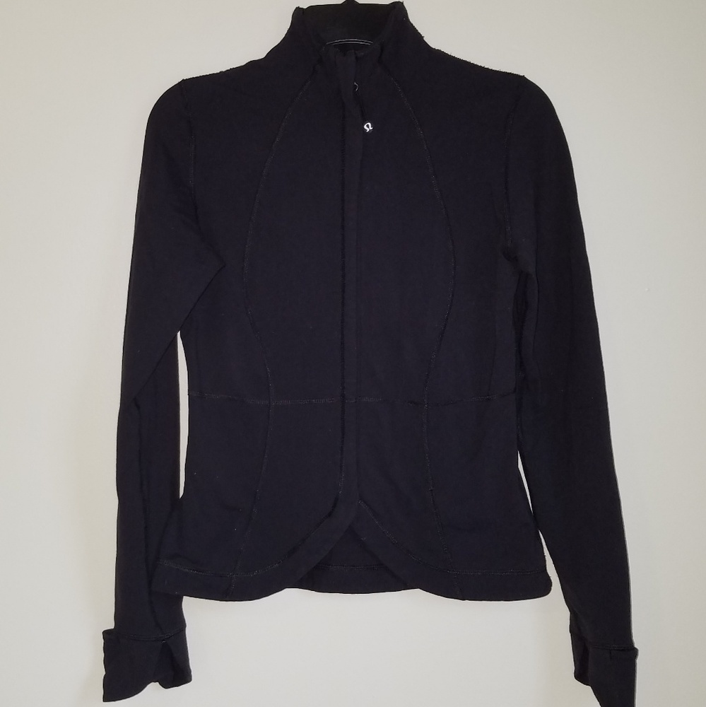 Lululemon Fitted Black Run Zip Up Jacket